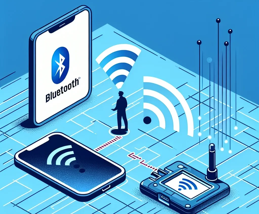 "Ilustrasi langkah-langkah pemecahan masalah untuk koneksi Bluetooth yang tidak stabil di perangkat elektronik, termasuk smartphone dan laptop."