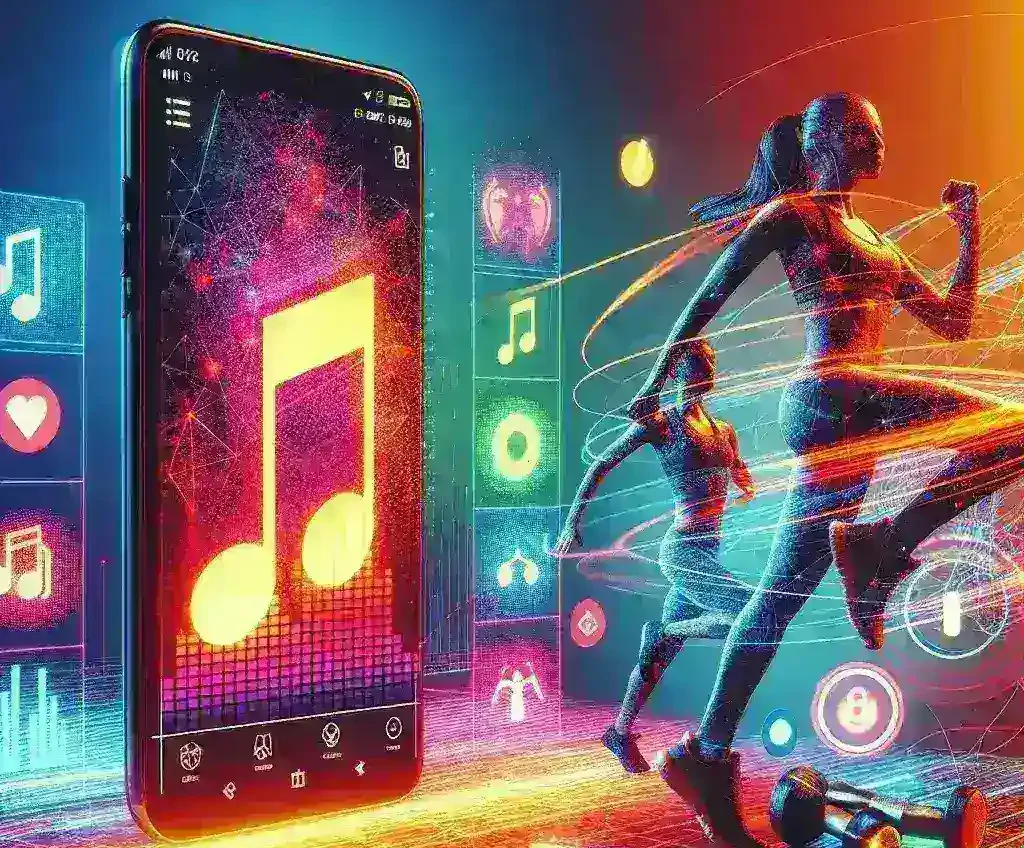 "Spotify integrasi langsung dengan aplikasi workout populer, menampilkan antarmuka pengguna yang memudahkan pemilihan lagu saat olahraga."