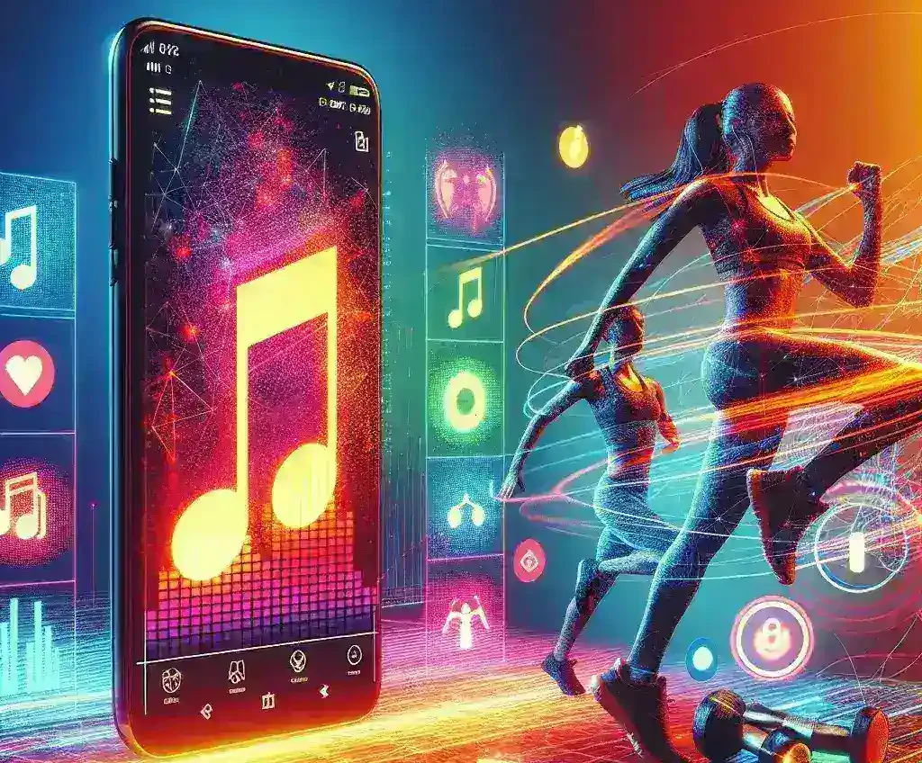 "Spotify integrasi langsung dengan aplikasi workout populer, menampilkan antarmuka pengguna yang memudahkan pemilihan lagu saat olahraga."