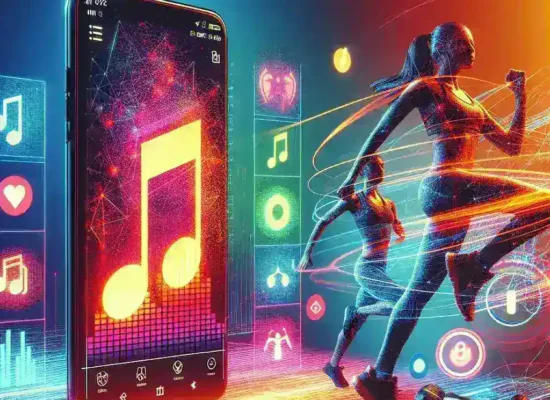 "Spotify integrasi langsung dengan aplikasi workout populer, menampilkan antarmuka pengguna yang memudahkan pemilihan lagu saat olahraga."